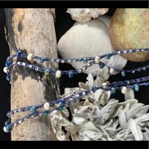 Boho Wrap Navy Bracelet / Necklace